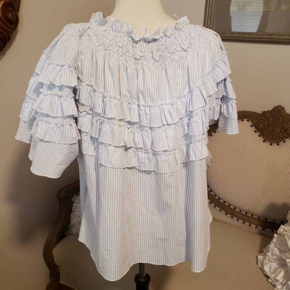 Madewell x Karen Walker Striped Ruffle Top - Picture 9 of 9